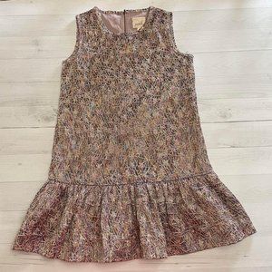 Peek Girls Sleeveless Drop Waist Dress Metallic Finish size‎ 12